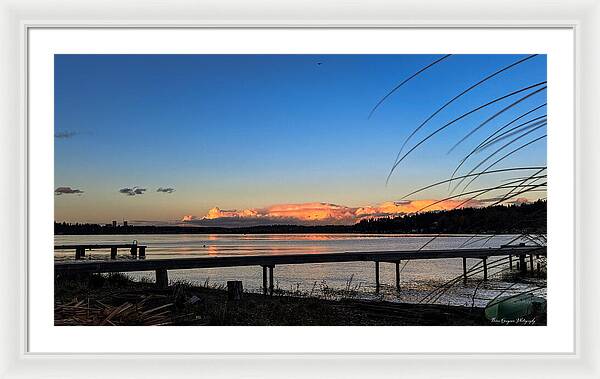 Sunset at the lake - Framed Print