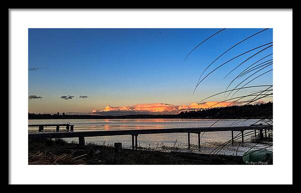 Sunset at the lake - Framed Print