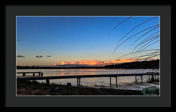 Sunset at the lake - Framed Print