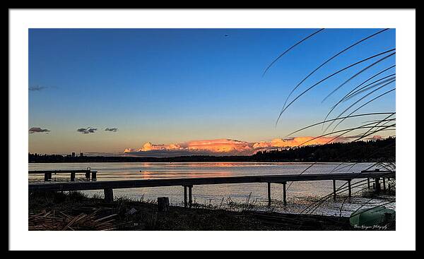Sunset at the lake - Framed Print