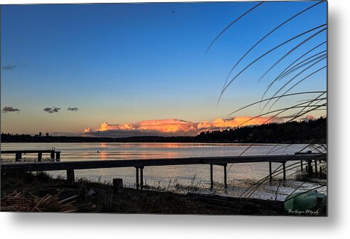 Sunset at the lake - Metal Print