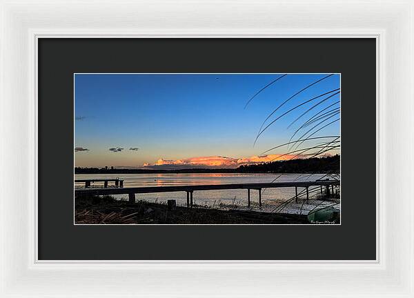 Sunset at the lake - Framed Print