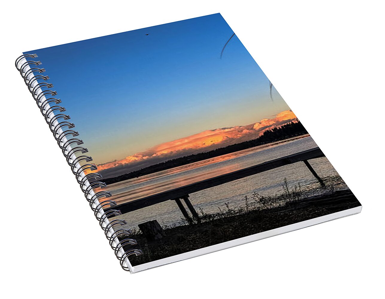 Sunset at the lake - Spiral Notebook