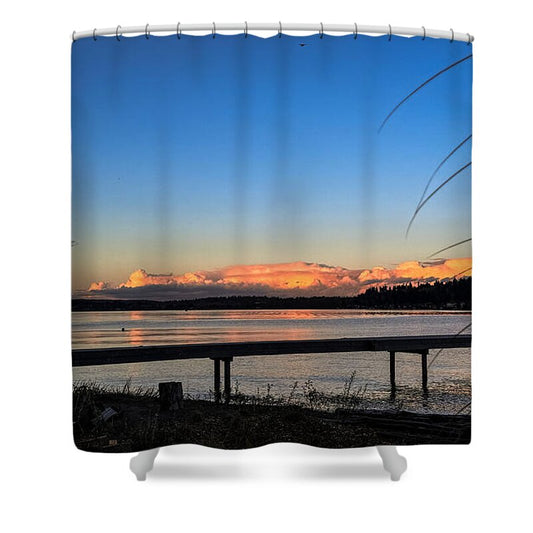 Sunset at the lake - Shower Curtain