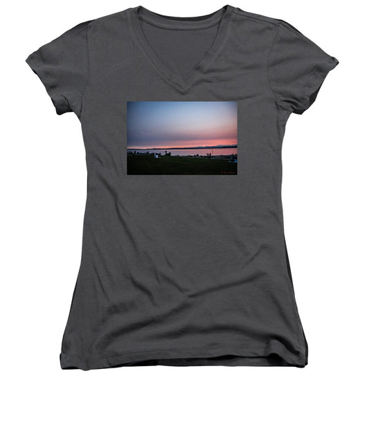 Sunset late summer  - Women's V-Neck