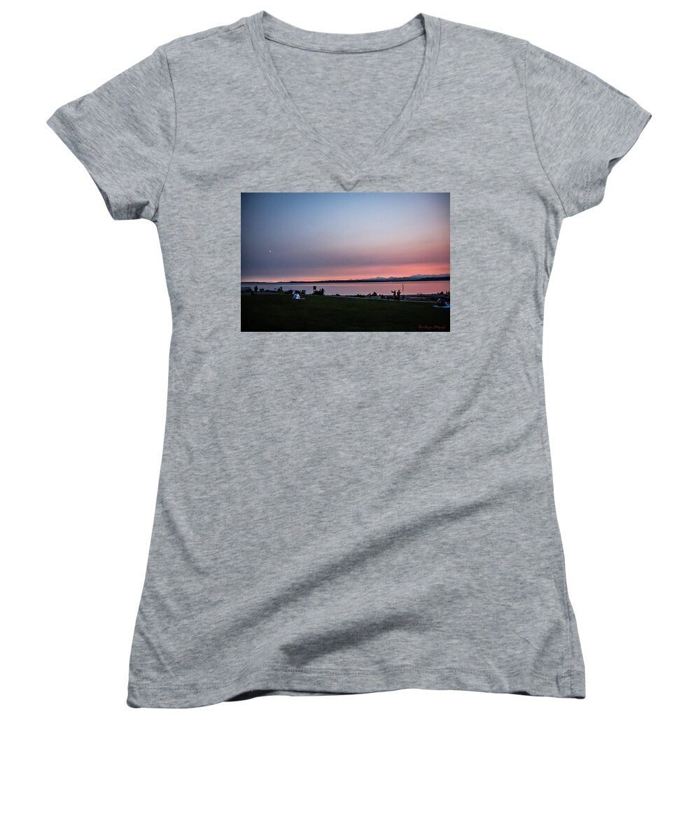 Sunset late summer  - Women's V-Neck