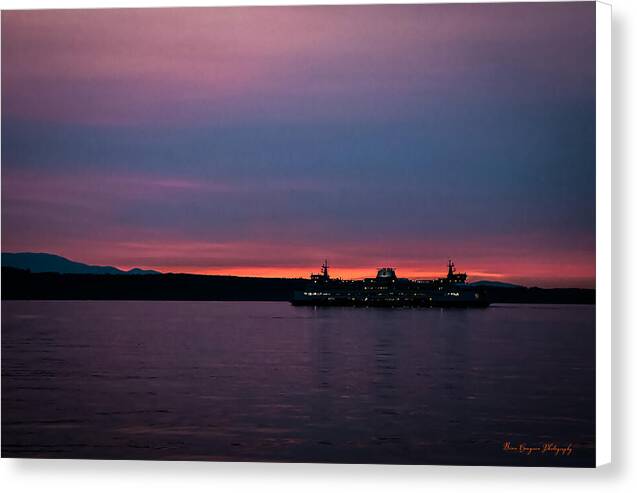 Sunset  with the Ferry  - Canvas Print