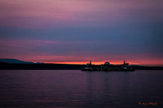 Sunset  with the Ferry  - Art Print