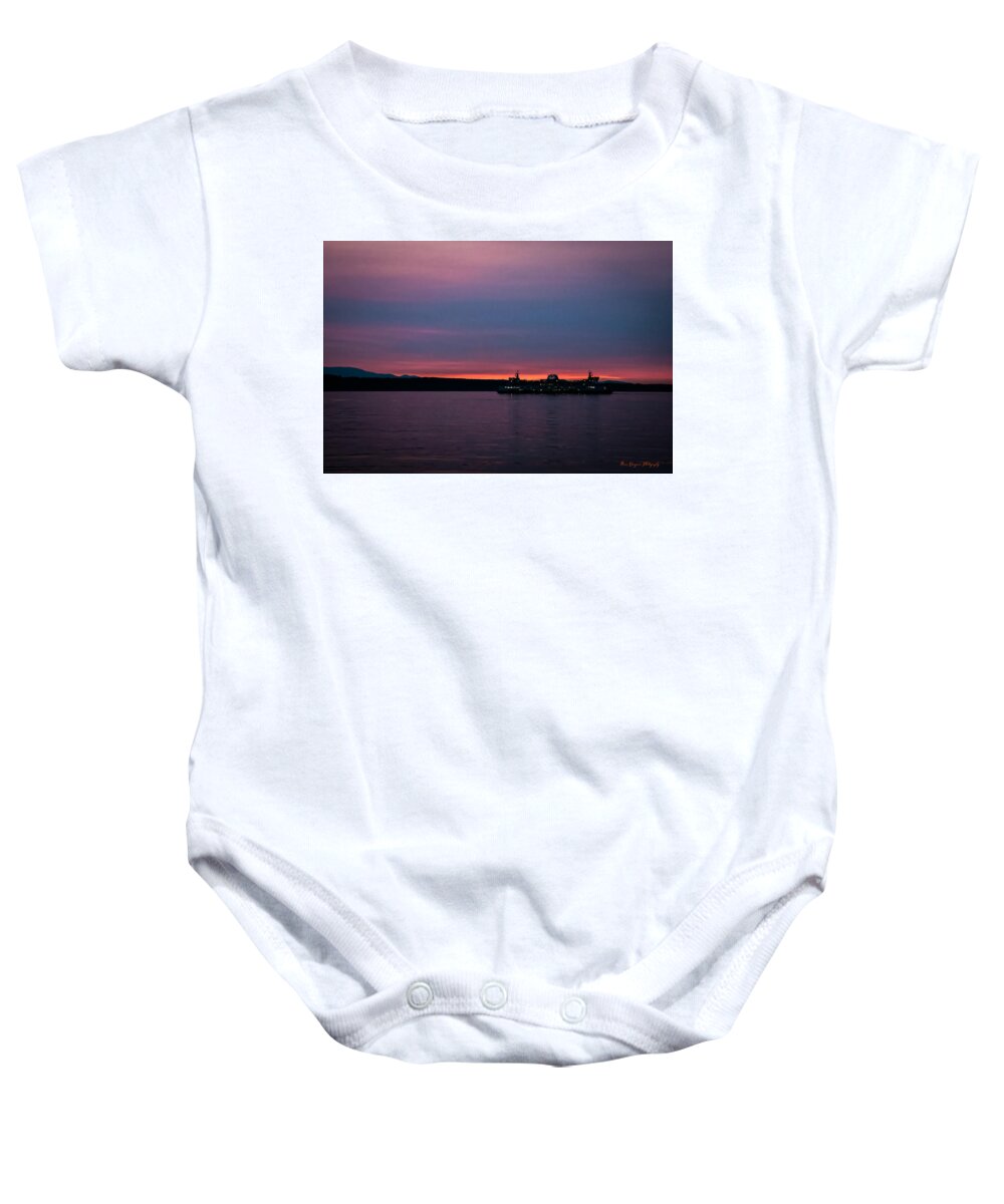 Sunset  with the Ferry  - Baby Onesie