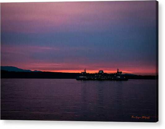 Sunset  with the Ferry  - Acrylic Print