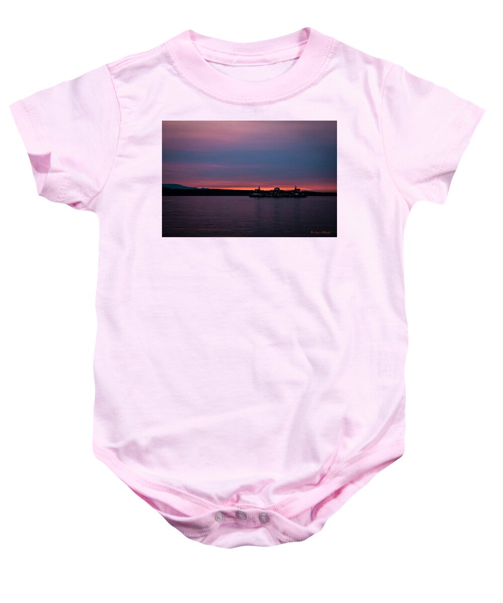 Sunset  with the Ferry  - Baby Onesie