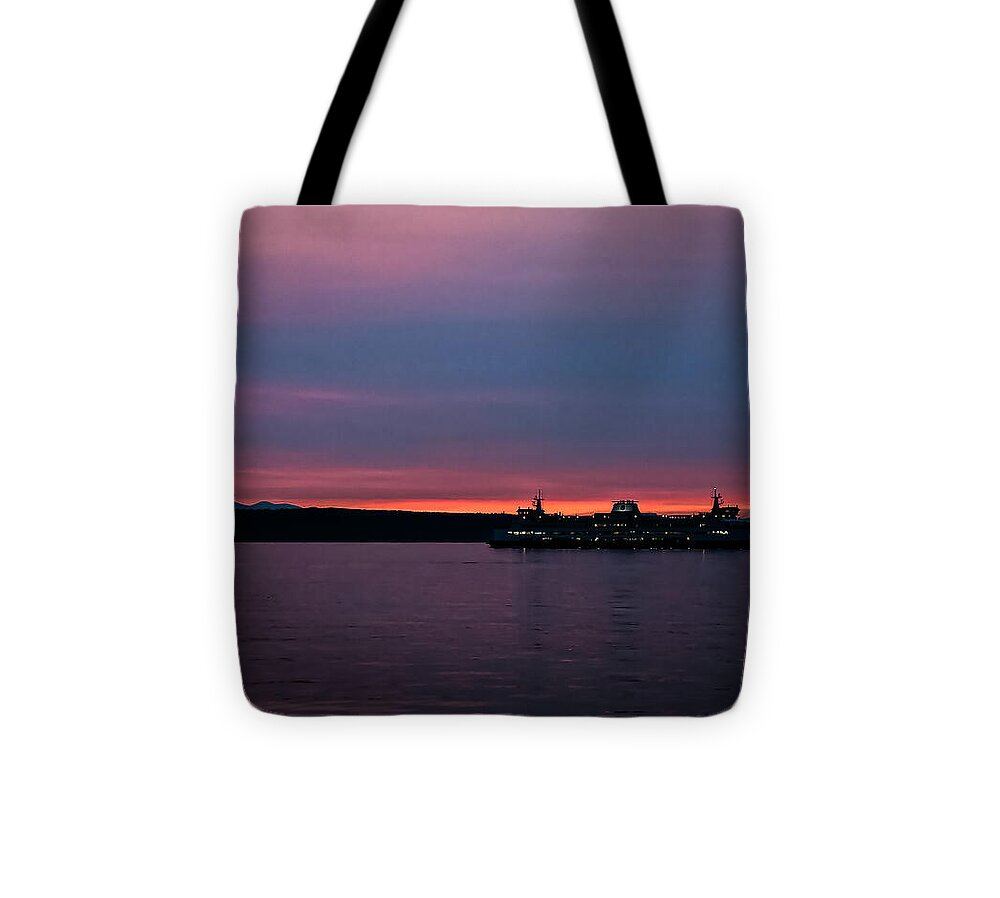 Sunset  with the Ferry  - Tote Bag