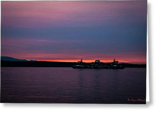 Sunset  with the Ferry  - Greeting Card