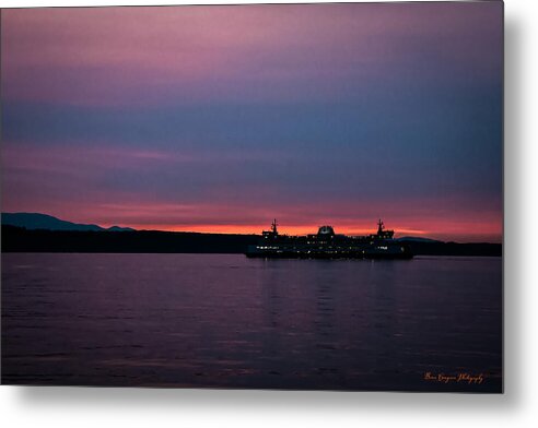 Sunset  with the Ferry  - Metal Print
