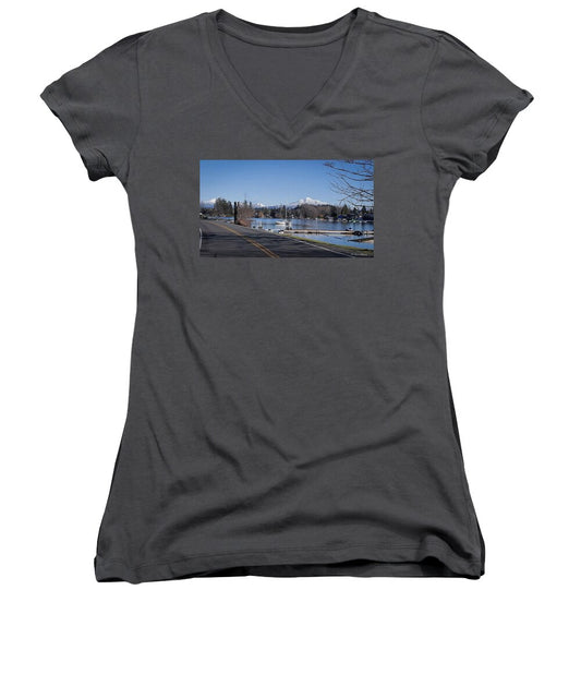 View of lake Steven - Women's V-Neck