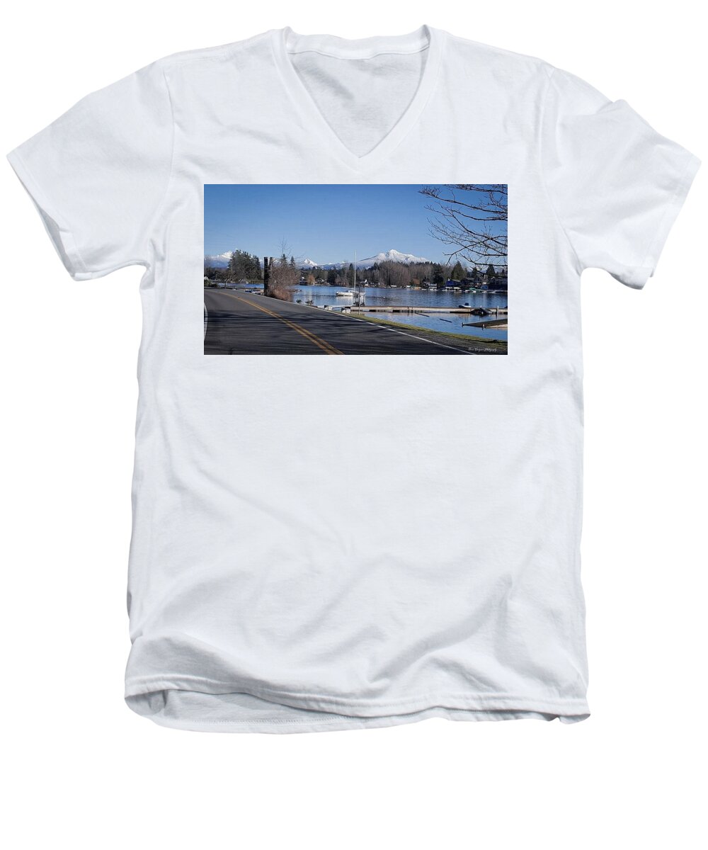 View of lake Steven - Men's V-Neck T-Shirt