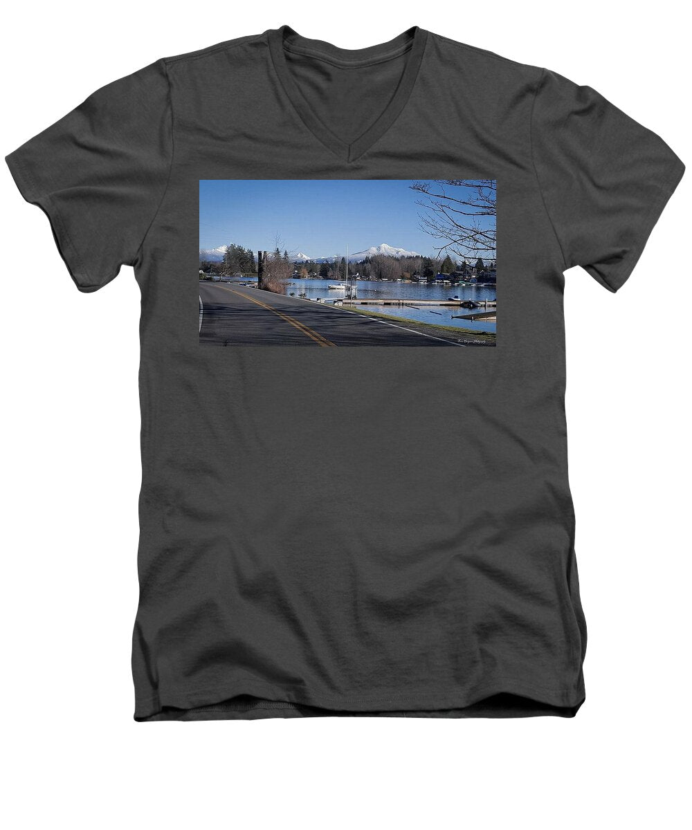 View of lake Steven - Men's V-Neck T-Shirt
