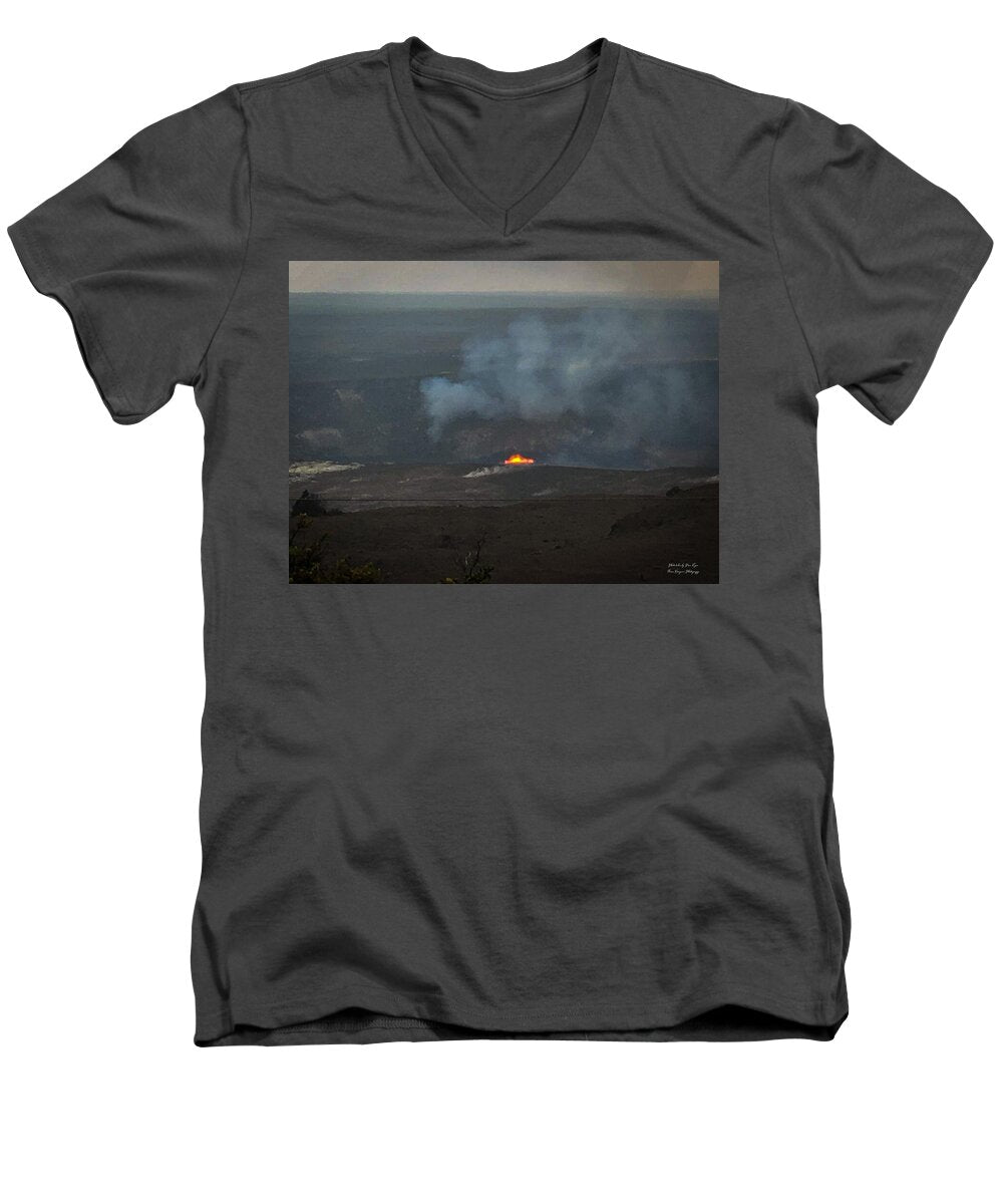 Volcano in Hawaii  - Men's V-Neck T-Shirt