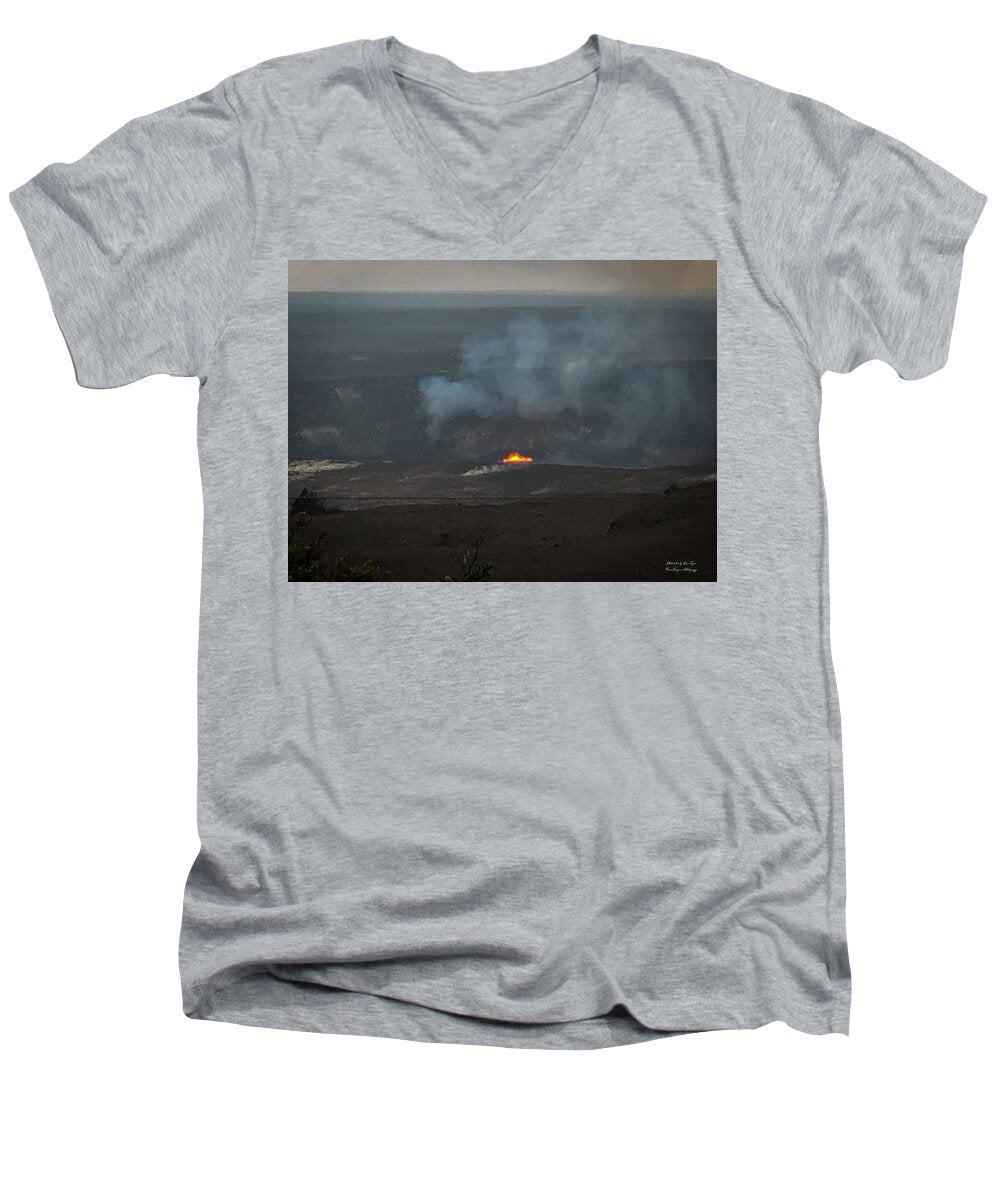 Volcano in Hawaii  - Men's V-Neck T-Shirt