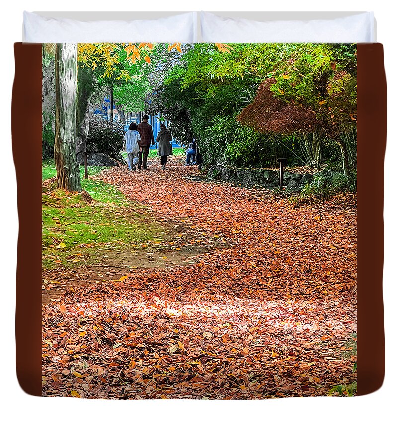 Walk along the park  - Duvet Cover