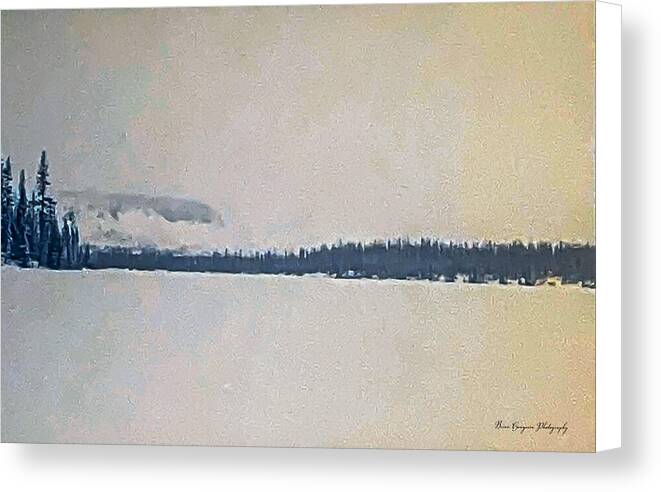 Winter lake  - Canvas Print