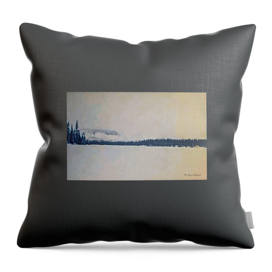 Winter lake  - Throw Pillow