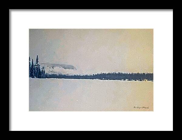Winter lake  - Framed Print