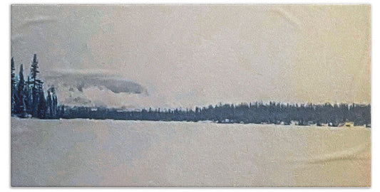 Winter lake  - Beach Towel
