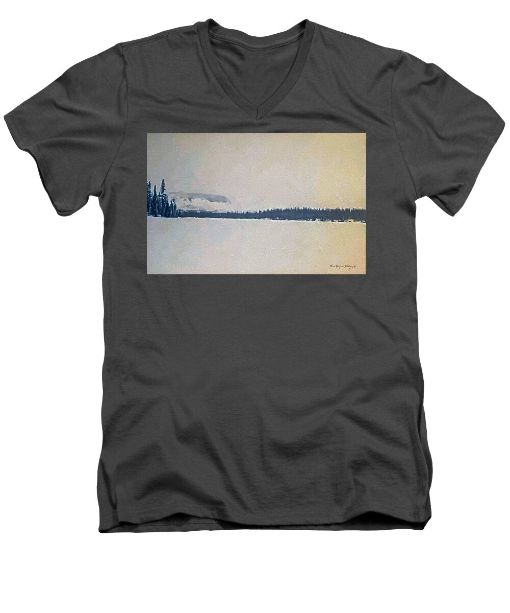 Winter lake  - Men's V-Neck T-Shirt