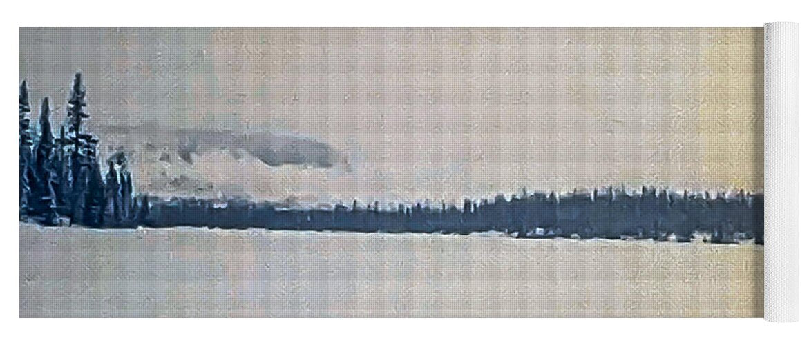 Winter lake  - Yoga Mat