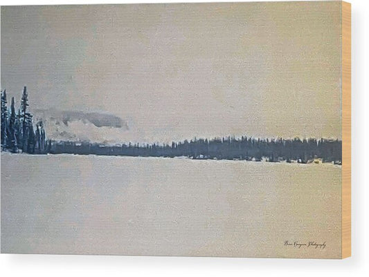Winter lake  - Wood Print