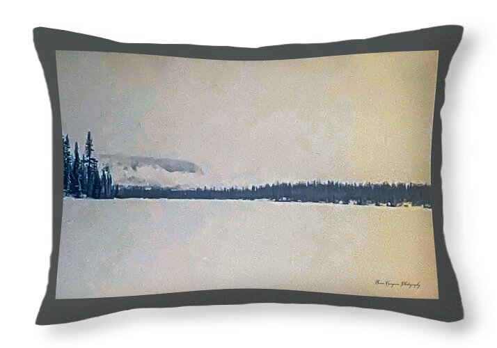 Winter lake  - Throw Pillow