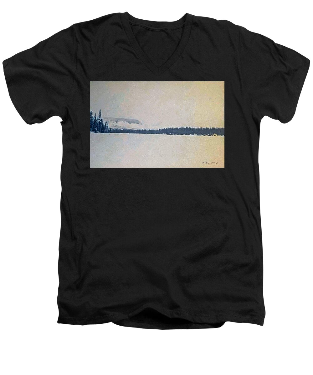 Winter lake  - Men's V-Neck T-Shirt