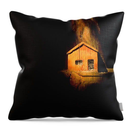 Yellow light house  - Throw Pillow
