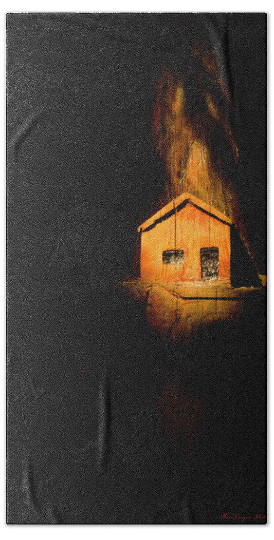 Yellow light house  - Bath Towel