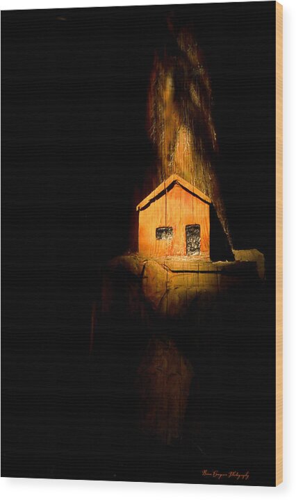 Yellow light house  - Wood Print