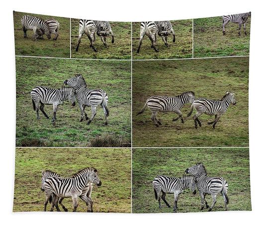 Zebras in play - Tapestry