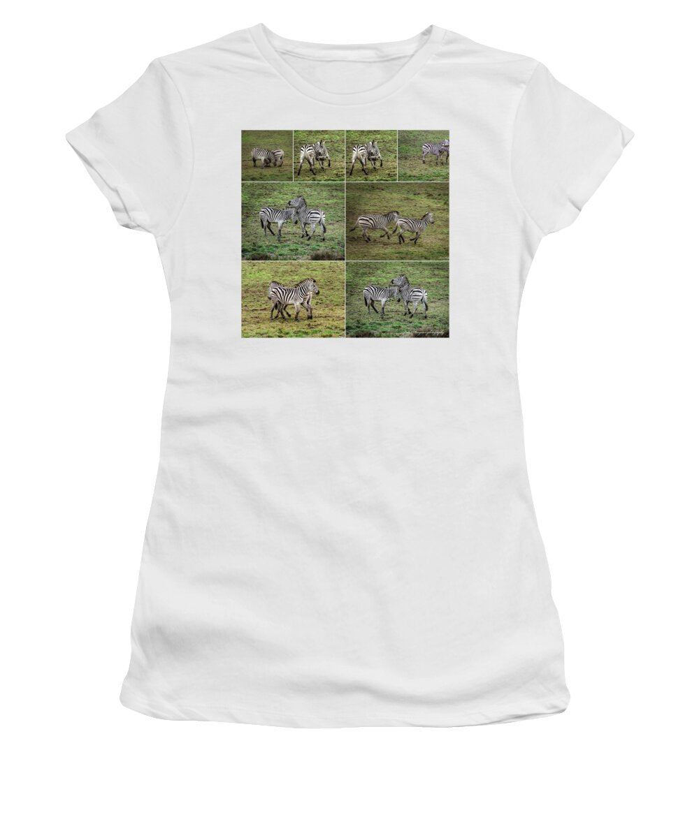 Zebras in play - Women's T-Shirt