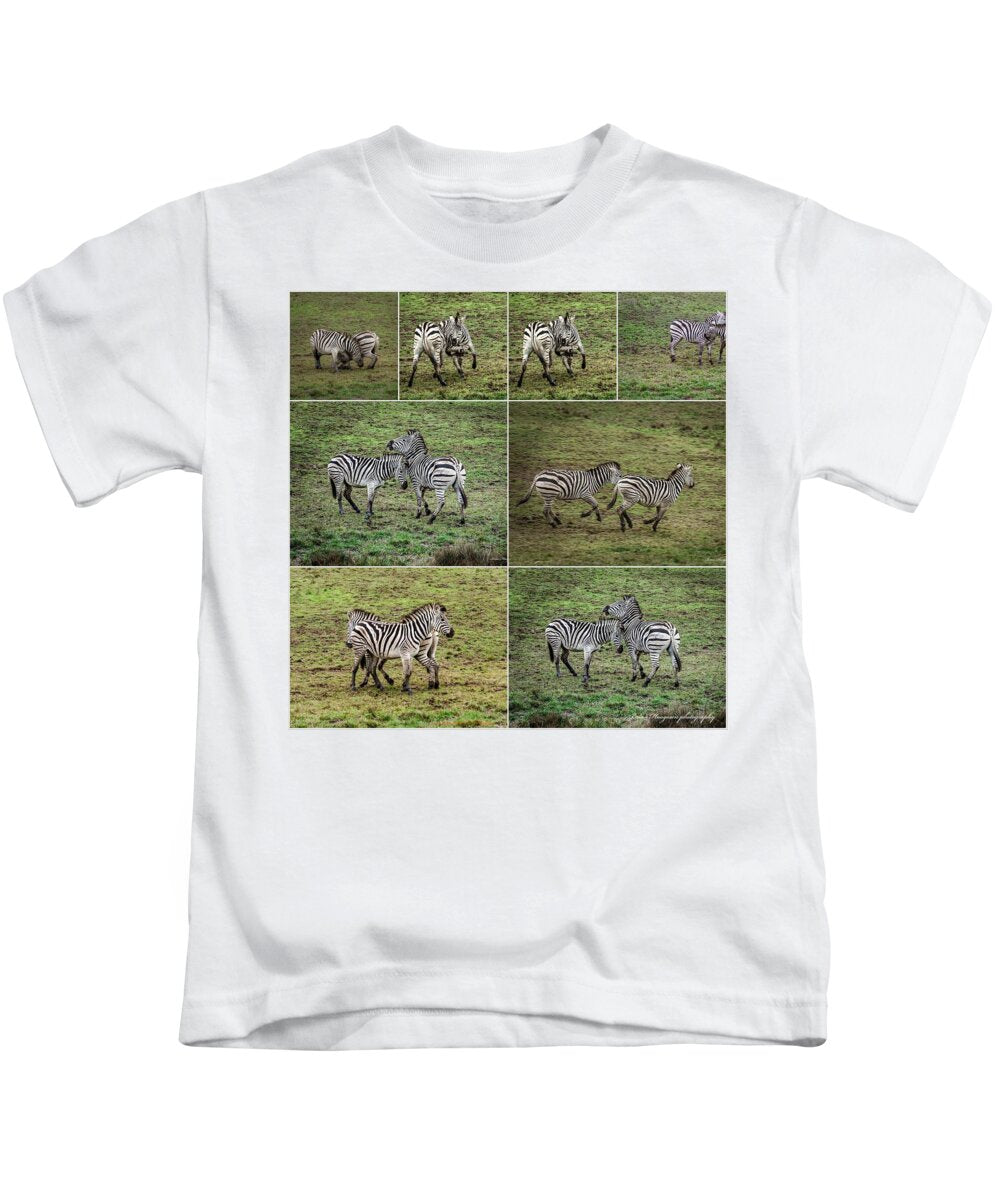 Zebras in play - Kids T-Shirt