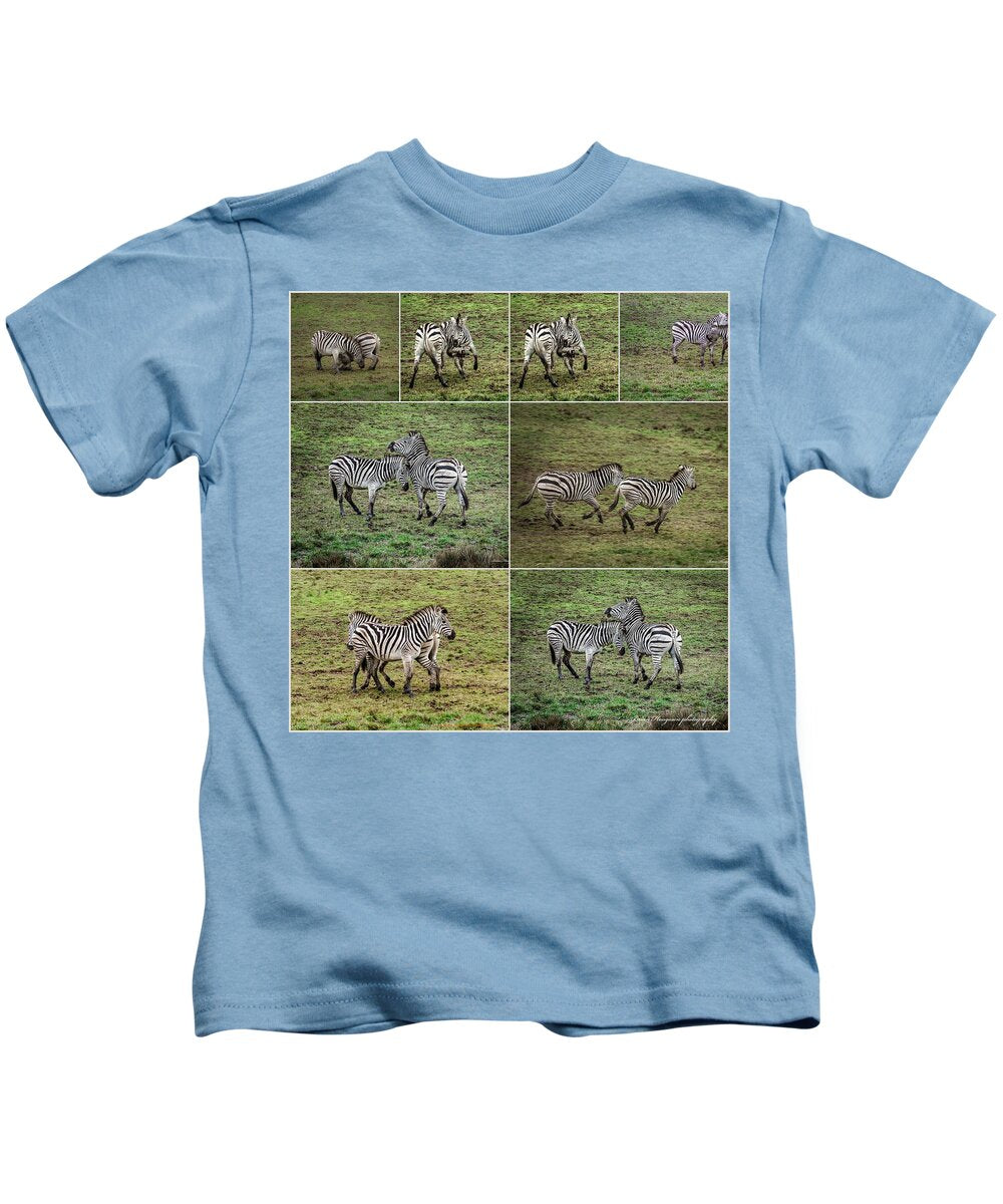 Zebras in play - Kids T-Shirt