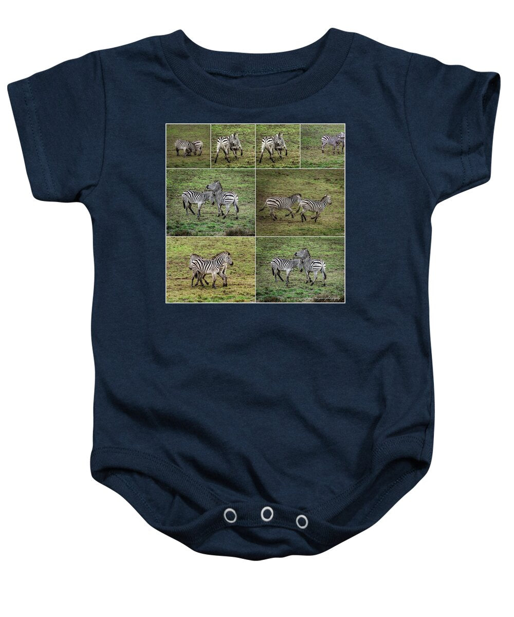 Zebras in play - Baby Onesie