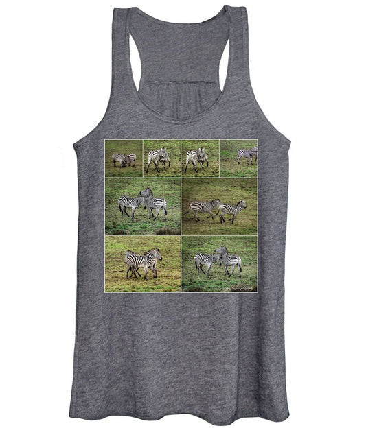 Zebras in play - Women's Tank Top