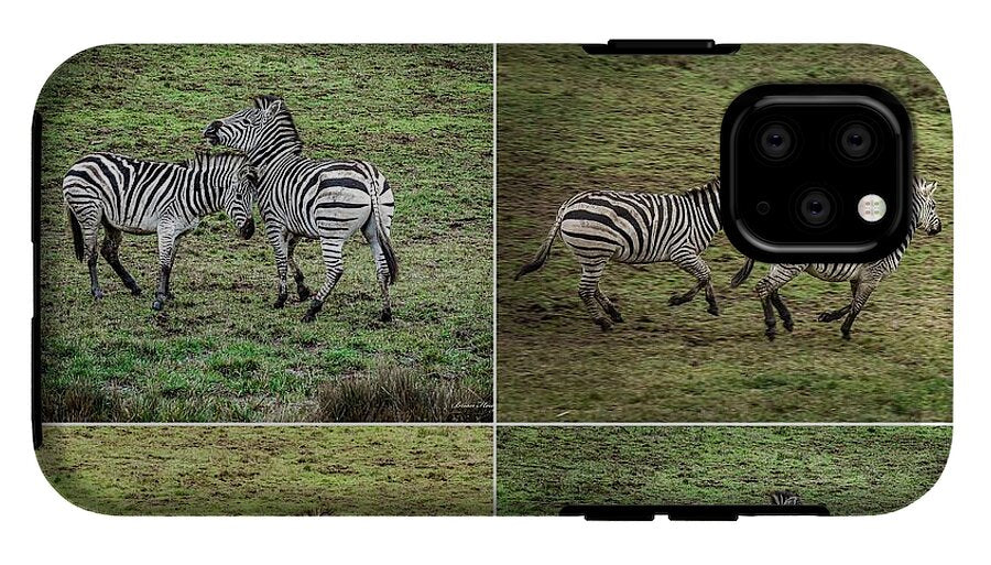Zebras in play - Phone Case